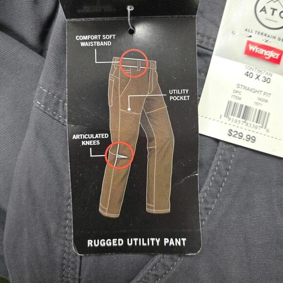 Anthracite ATG All Terrain Gear Canvas Slim Straight Fit | Wrangler | 40X30 - Picture 12 of 15